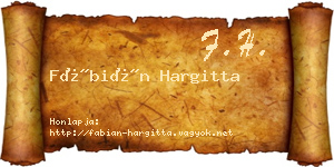Fábián Hargitta névjegykártya